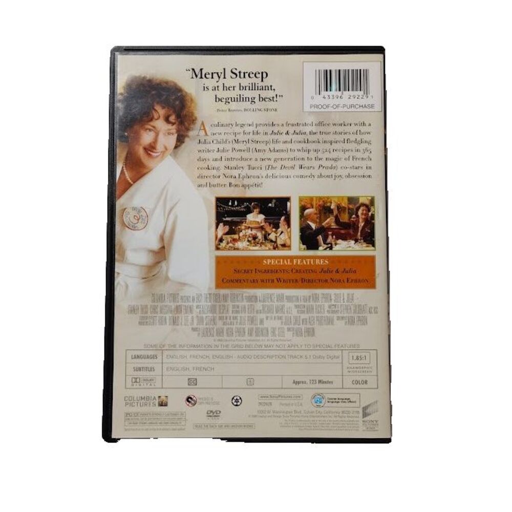 Julie & Julia Comedy DVD Drama Movie PG 13 2009 Meryl Streep Amy Adams - Picture 3 of 3